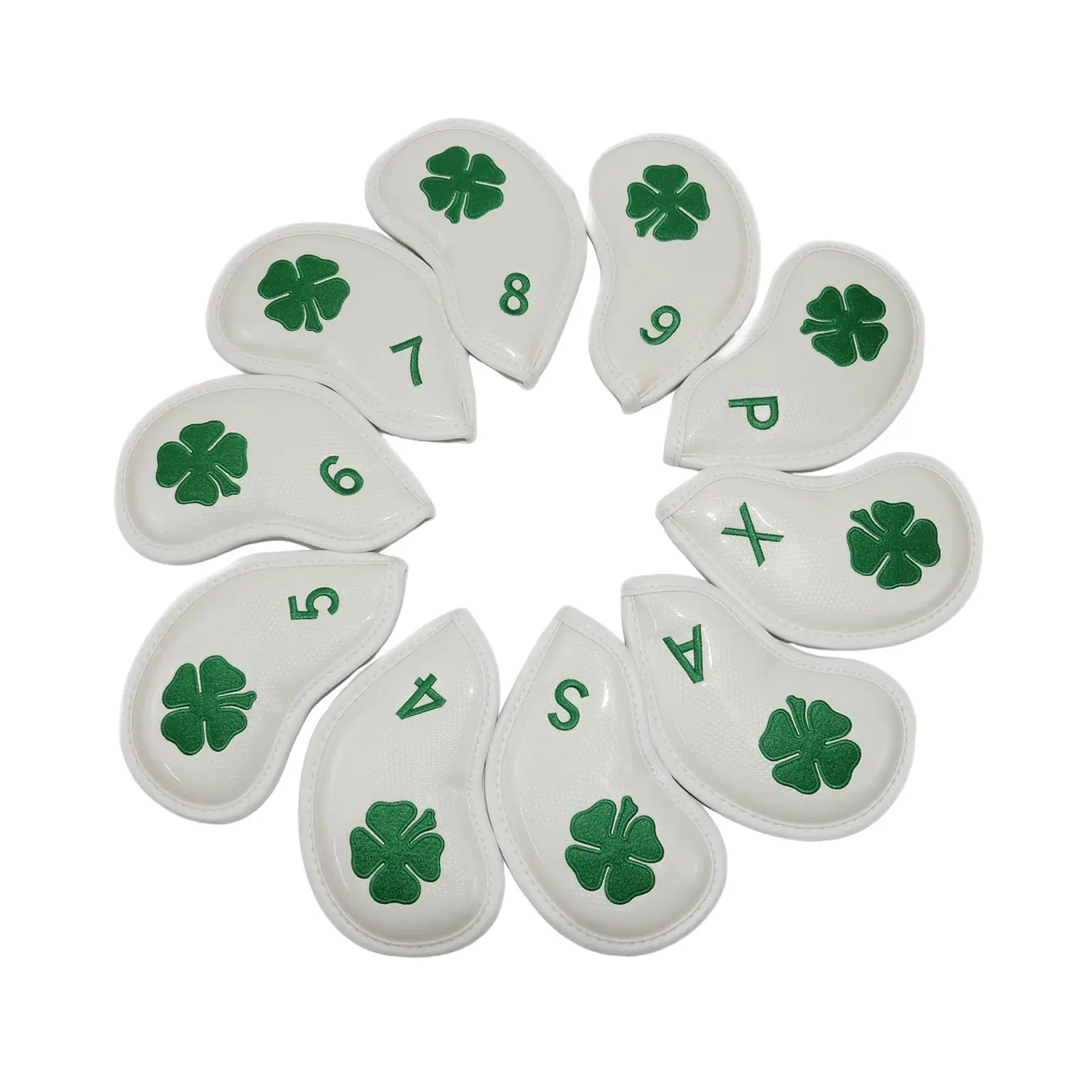 

10Pcs Golf Iron Head Covers, Embroidered for Golf Clubs Guard, Waterproof PU