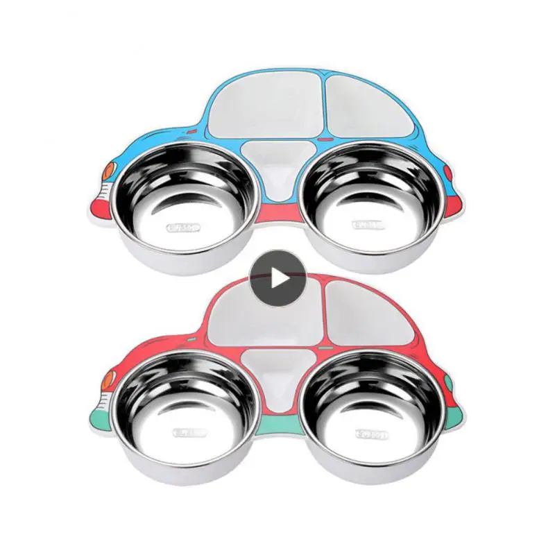 

304 чаши из нержавеющей стали для кормления детей креативная легко моющаяся детская обеденная тарелка тренировочная посуда противоскользящий дизайн безопасная