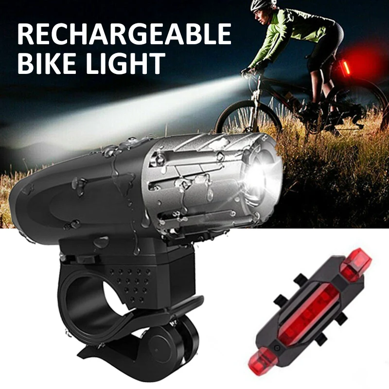 

4 режима светодиодный велосипедный Головной фонарь USB Перезаряжаемый велосипедный передний задний фонарь запасной велосипедный фонарь аксессуары