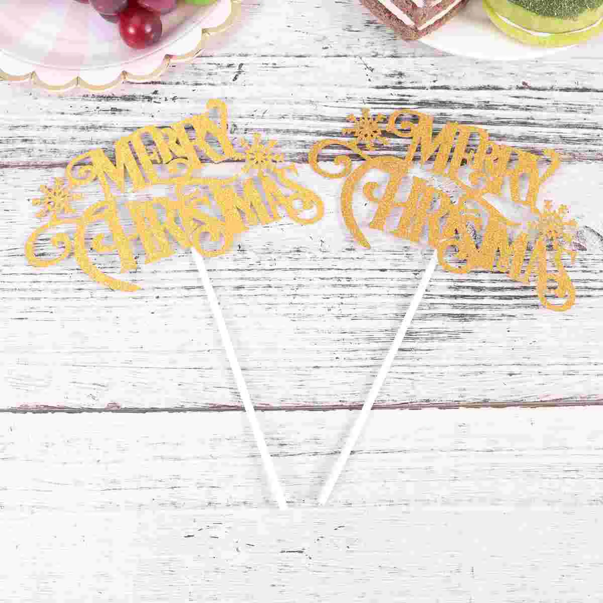 

Christmas Cupcakedecorations Picks Merry Party Topper Glitterletters Birthday Animal Toothpick Holiday Decor Decoration Feet