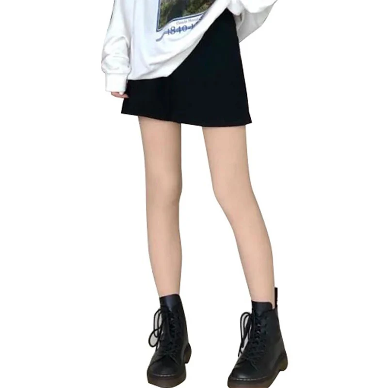 Skirt Above Knee Elastic Waist Faldas Female Mini Skirt