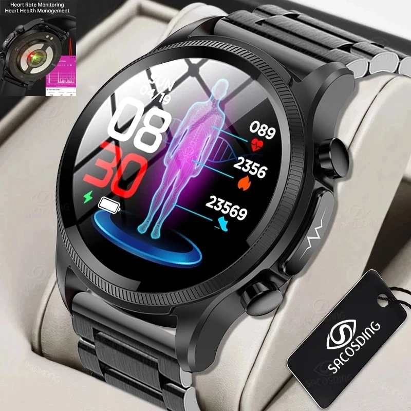 

2023 New Cordiac Blood Glucose High-end Smart Watch Men ECG Blood Pressure Body Temperature Monitoring Waterproof Healthy Smartw