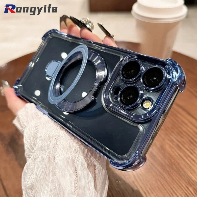 Магнитный прозрачный чехол для Vivo V40 V30 V29 Pro Y28S Y18 Y18E Y03 Y36T Y20T Y20A Y12A T2 усиленный