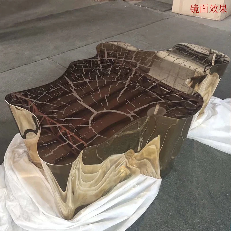 Металлический медный журнальный столик из нержавеющей стали креативный