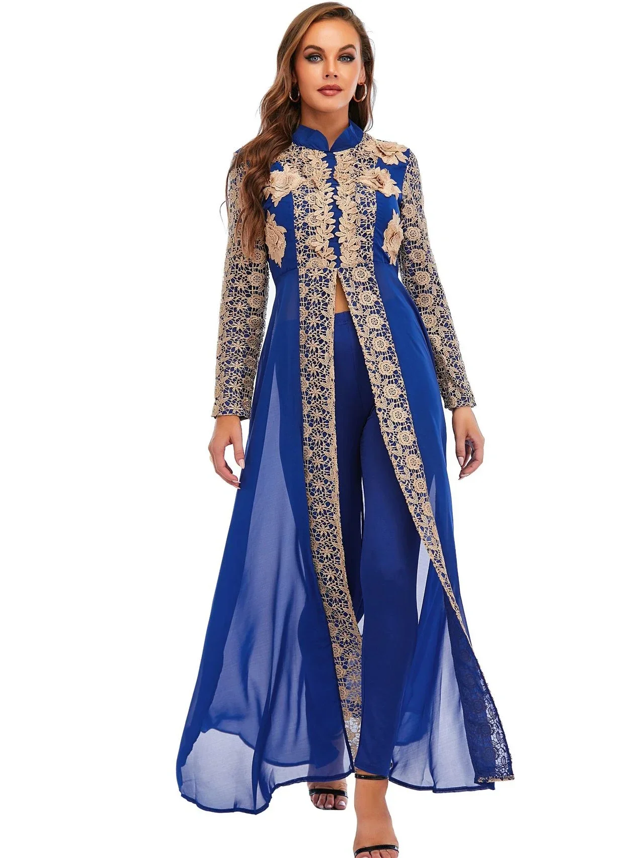 Элегантное платье Abab из 2 предметов комплекты брюк Абая Дубай мусульманское