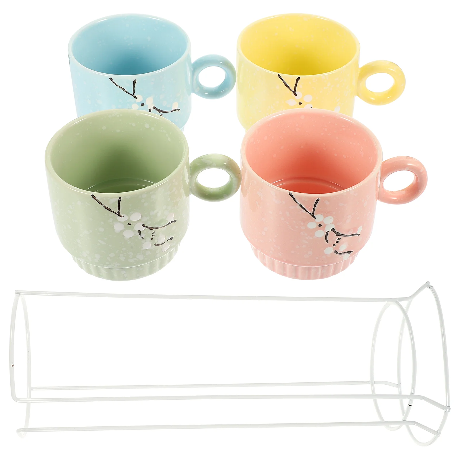 

Cup Cups Coffee Mugsceramic Mug Stacking Porcelain Stand Rack Latte Espresso Stackabletea Hot Set Drinking Afternoonwater