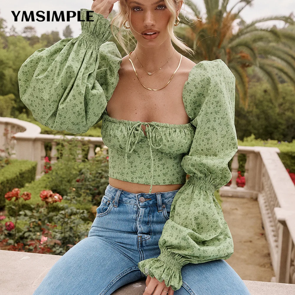 

Женская блузка с цветочным принтом, с открытой спиной