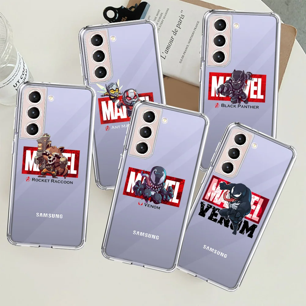 

Spiderman Iron Man Captain Hero Clear Case For Samsung Galaxy S22 S20 FE S21 S10 S9 Plus Note 20 Ultra 10 Lite Phone Shell