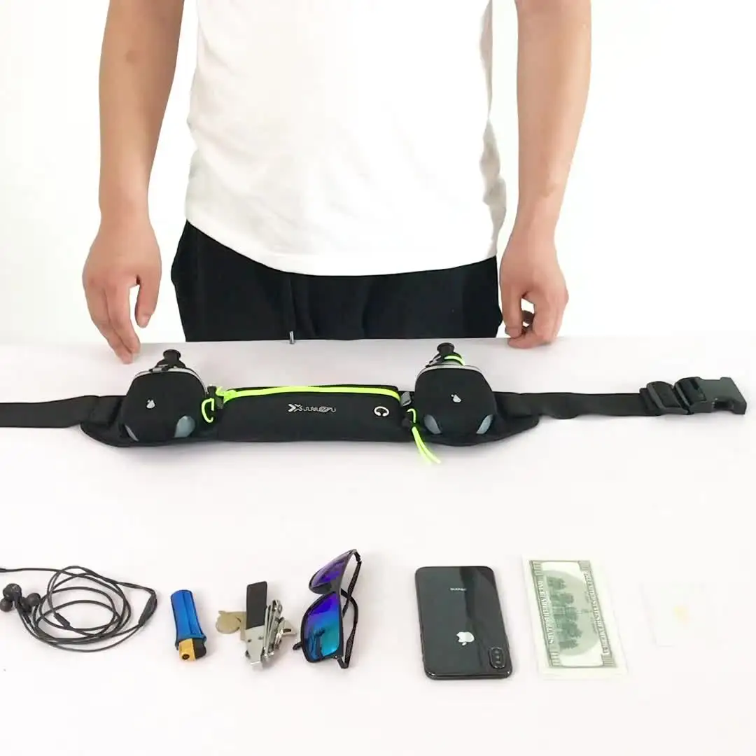 New Arrives Reflective Neoprene Waterproof Running Belt Sport Water Bottle Pouch Waist Bag Custom Fanny Pack For Men Women