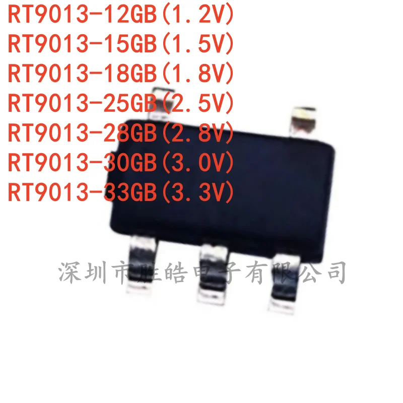 

(10PCS) NEW RT9013-12GB(1.2V) / 15GB(1.5V) / 18GB(1.8V) / 25GB(2.5V) / 28GB(2.8V) / 30GB(3.0V) / 33GB(3.3V) LDO Regulator IC