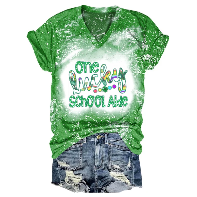 

Классическая Женская хлопковая Футболка Rheaclot One Lucky School Aide, женские топы с графическим рисунком