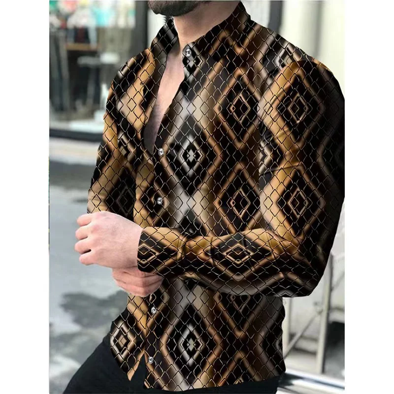 

2023 men's top shirt fashion new long-sleeved lapel shirt snakeskin stitching purple high-quality comfortable soft material