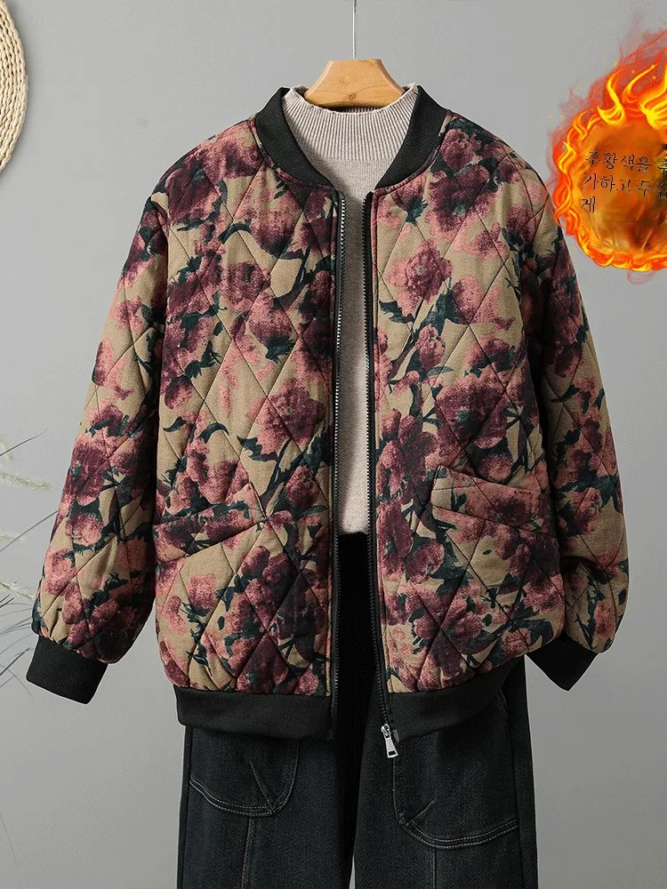 2024 новая свободная женская корейская бейсбольная форма с цветочным принтом