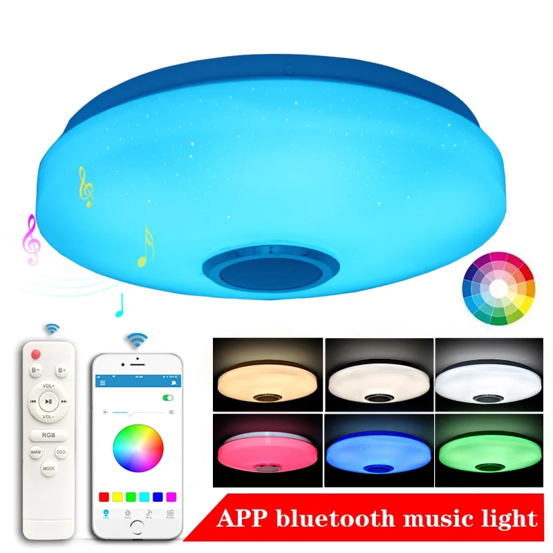 

New Bluetooth Music Ceiling Light Intelligent RGB Colorful Remote Control APP Bluetooth Bedroom Living Room Atmosphere Light