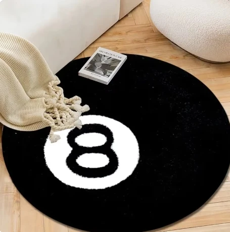 Искусственный бильярдный ковер 8 мячей Круглый кашемировый мягкий коврик для