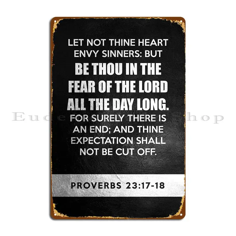 

Металлический Ретро-знак из притчи 23 17 18, Настенный декор, настенная табличка, Настенная роспись на заказ, жестяной знак, плакат