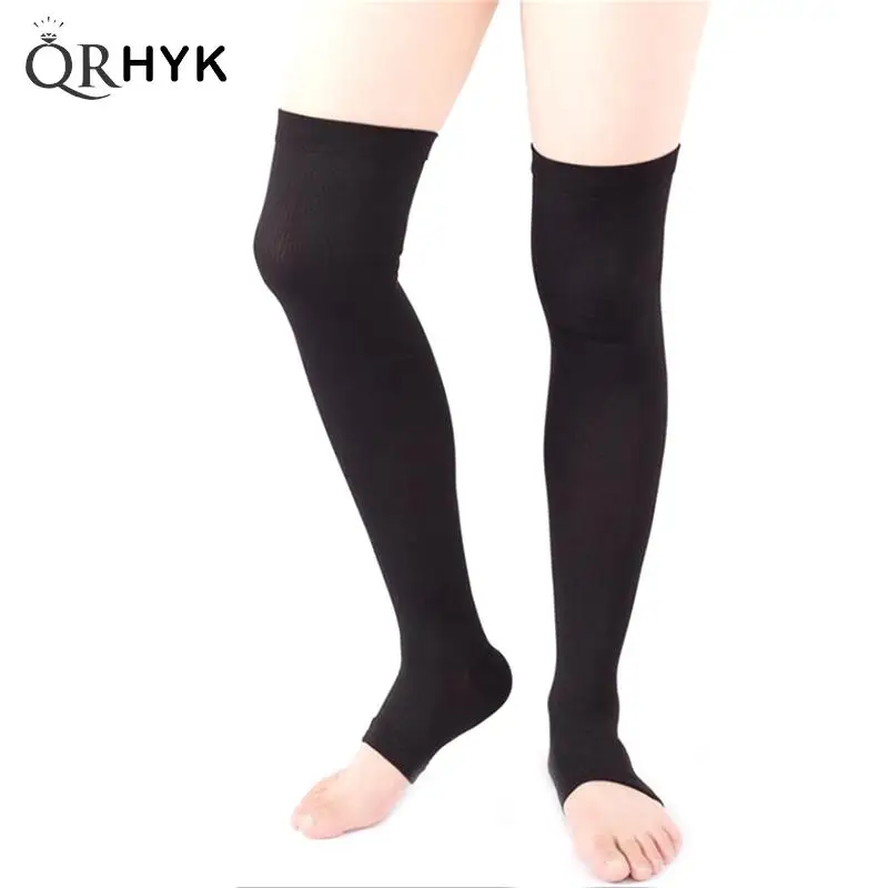 

1Pair 60cm Varicose Vein Fatigue Relief Leg Warmer Compression Calf Sleeve Sock Long Stocking Elastic Leg Support Leg Shin Sock