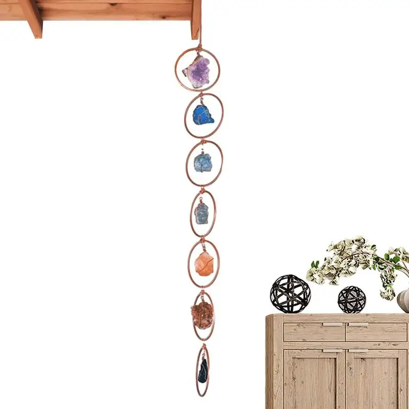 

7 Chakra Crystal Gemstone Wall Decor Affordable Large Window Hanging Ornaments Decoration Accessories For Meditation Yoga