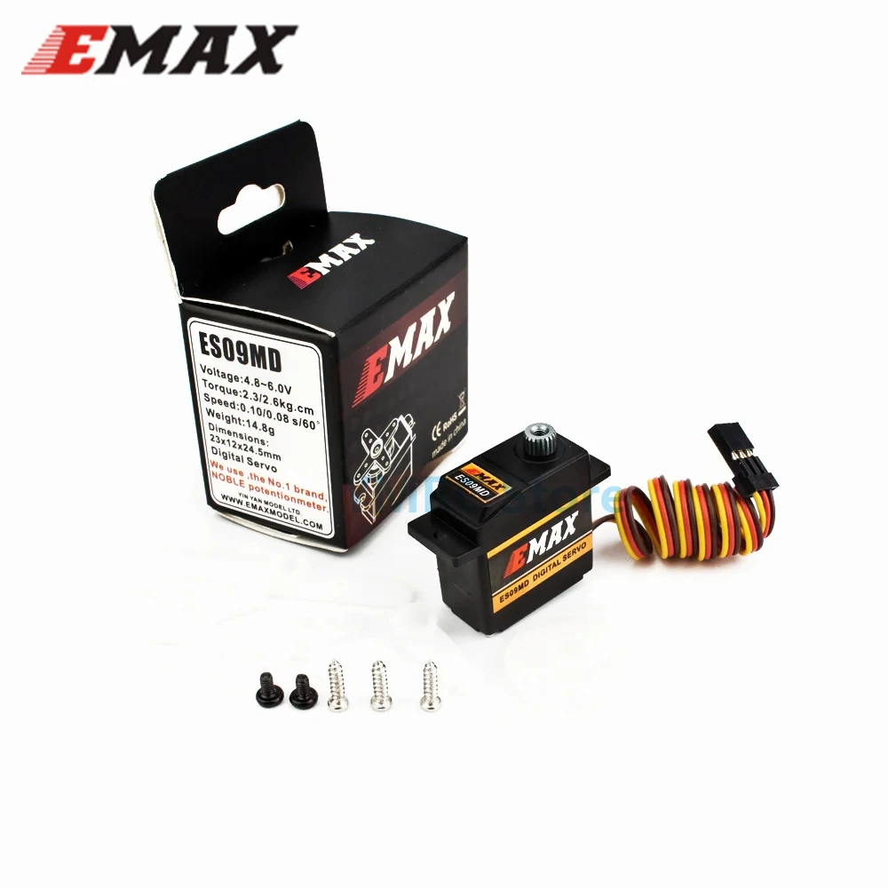 4 шт. EMAX ES09MD 2,5 кг.com 0,10 сек60 °   (Двойной подшипник) Цифровой мини-сервопривод с металлической шестерней для 450-вертолетов (art.: 3920cd2cd55aa) - 3920cd2cd55aa