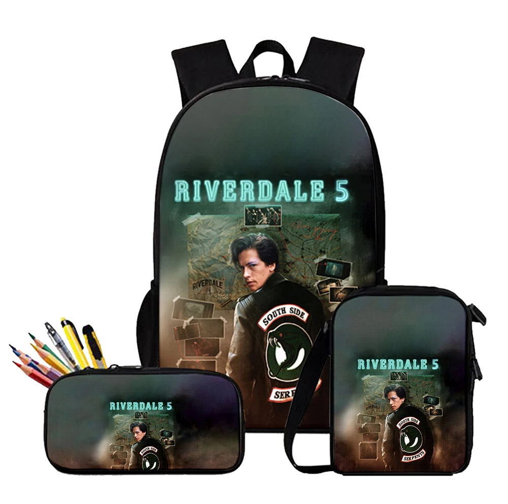 

Hip Hop TV Riverdale Season 5 3pcs/Set Backpack 3D Print School Student Bookbag Travel Laptop Daypack Shoulder Bag Pencil Case