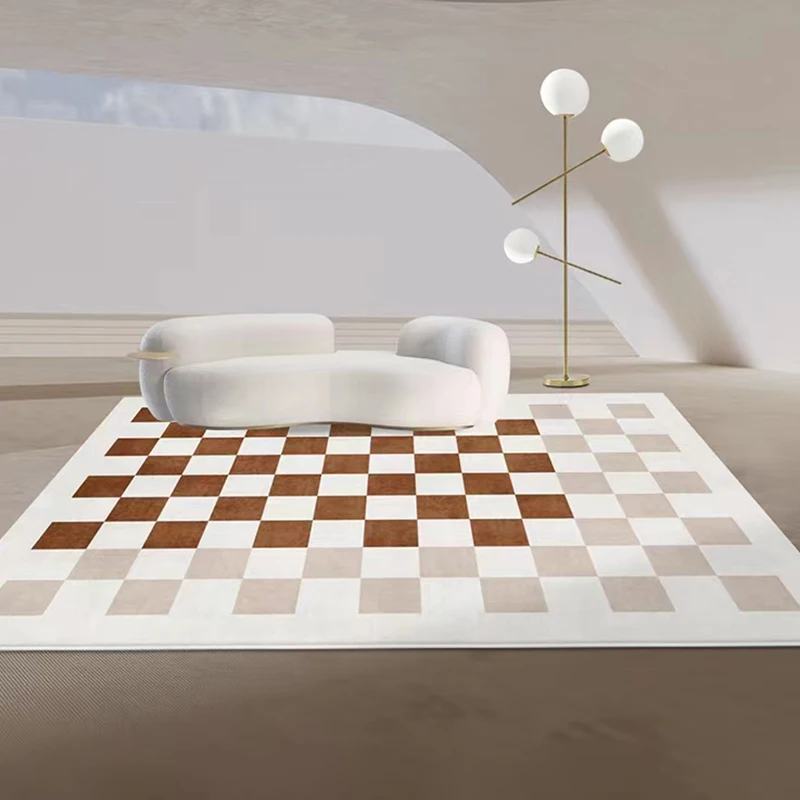 

Checkerboard Rug Bedroom Modern Simple Nordic Style Living Room Bedside Coffee Table Sofa Basket Decorative Carpet Comfortable