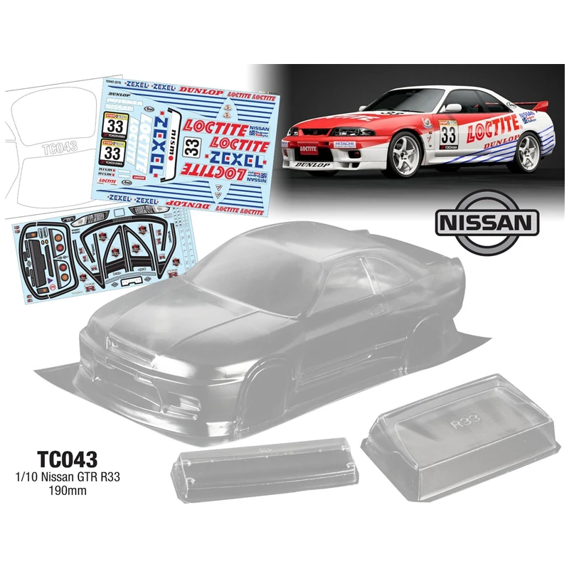 

1/10 шт., автомобильный чехол для Nissan GTR R33, 190 мм