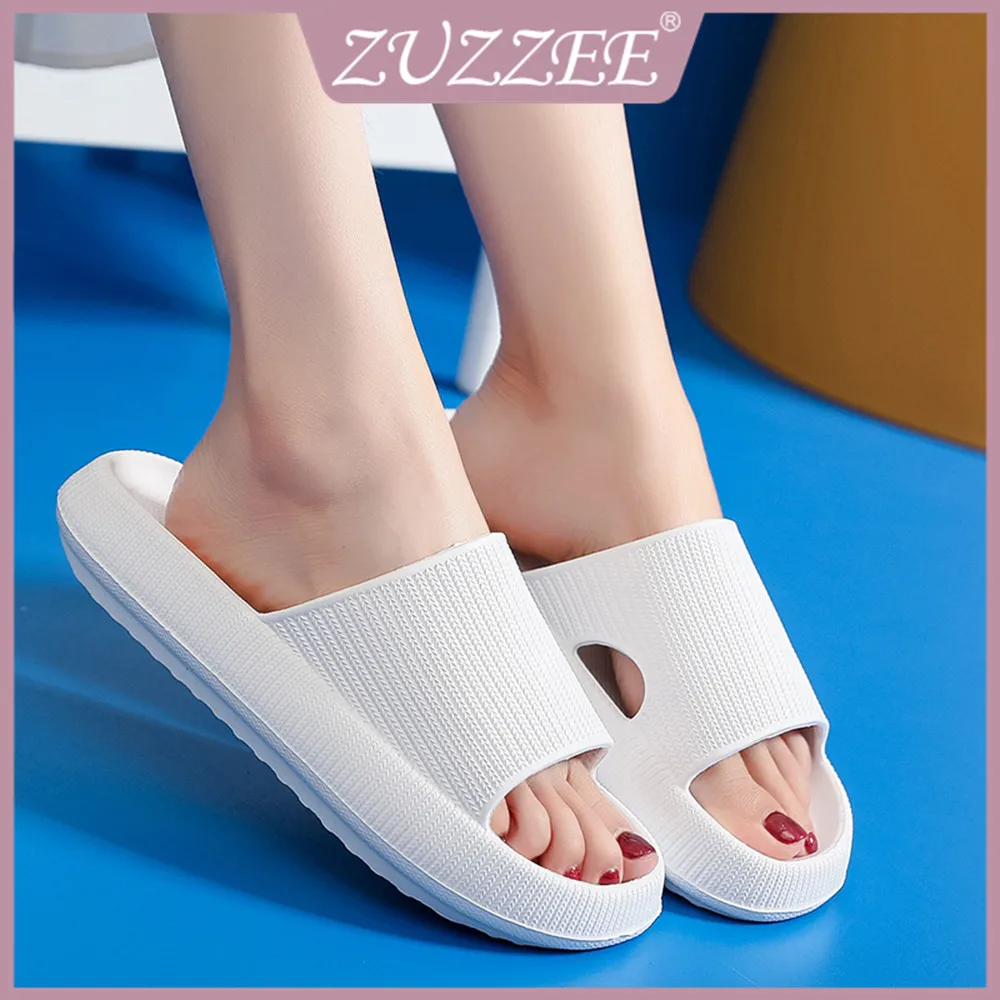 

Slippers Slides Female Couples Thick Platform Shower Anti-Slip Bathroom Casual Summer Indoor Sandals Soft Sole EVA Shoes Mute
