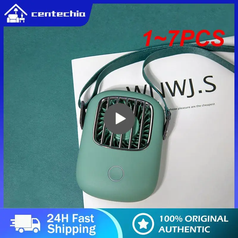 

1~7PCS Mini Portable Hanging Neck USB Fan Mute Handheld Desktop Fan with 3 Gears Adjustable Air Cooling Ventilador