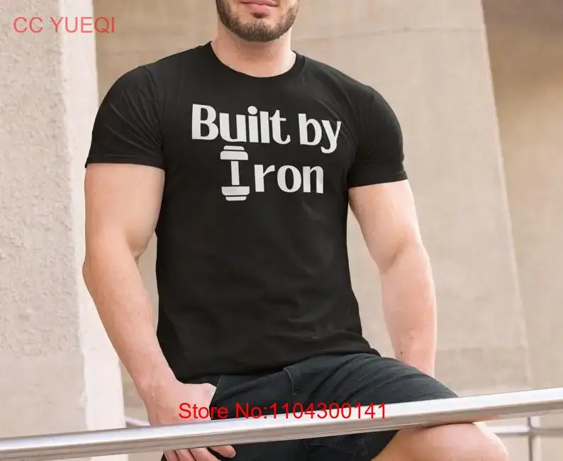 Футболка Built by Iron для бодибилдинга Gymbro Gym фитнеса и влюбленных с длинными или