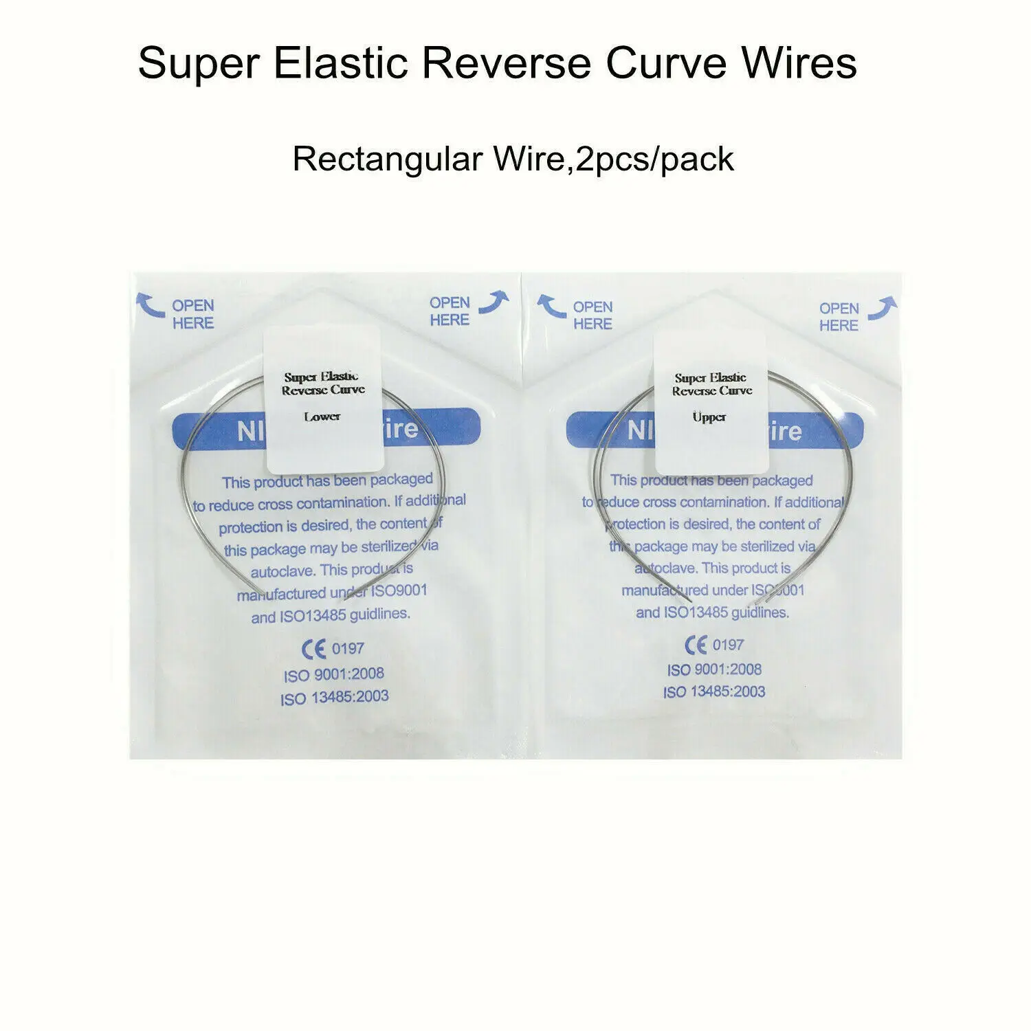 

10pack Dental Orthodontic Reverse Curve Arch Wire Niti Super Elastic Rectangular