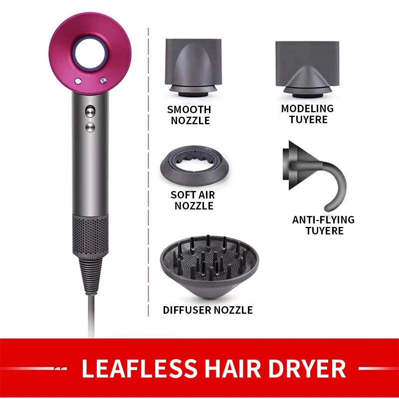 

HD03 Leafless Hair Dryer Does Not Hurt Hair Negative Ions Wind Speed and Temperature Can Be Adjusted 1500W Household Hair Dryer