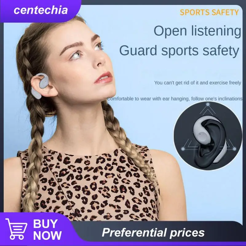 

Black Ear-hanging Type Earphone Long Life Wireless Headphones Real-time Visible Power Headset Audio Devices High-end