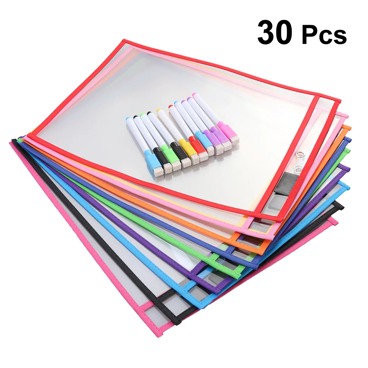 

Bag Dry Erase Pocket Teaching Transparent Sewing Reusable Storage School Accessory