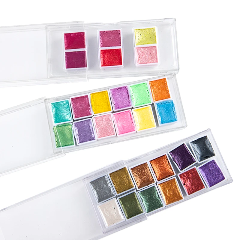 

Watercolor Paint Set Metallic Glitter For Artists School Stationery