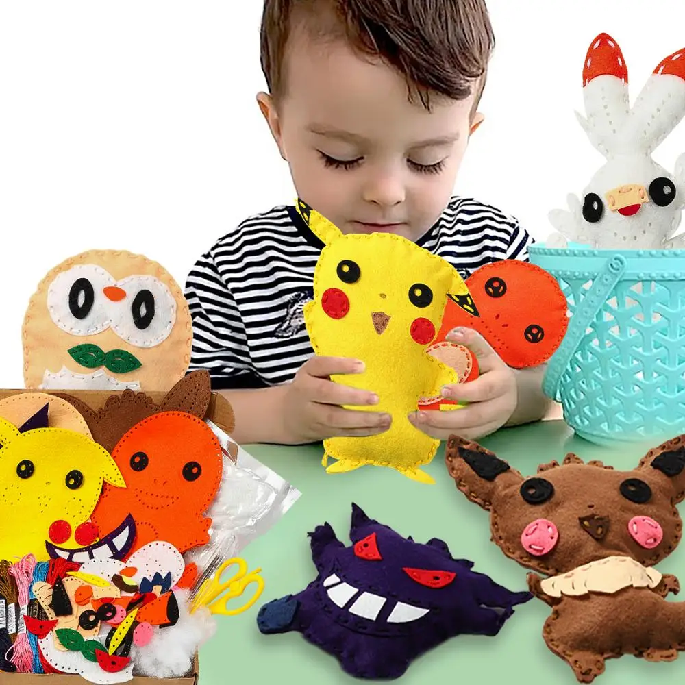 

12Pcs Crafts Supplies Craft Kit Art Craft DIY Felt Kits for Kids Learn to Sew Handmade Stuffed Cartoon Toys Crafts Materials