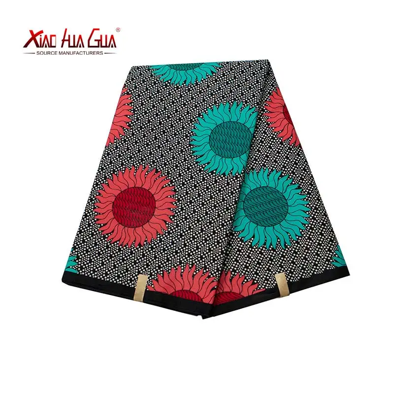 African Fabrics Xiaohua Brands Ankara Plus Waxed Sun Fabric African Print Fresses Sewing Wedding Party Clothing Polyester FP6264