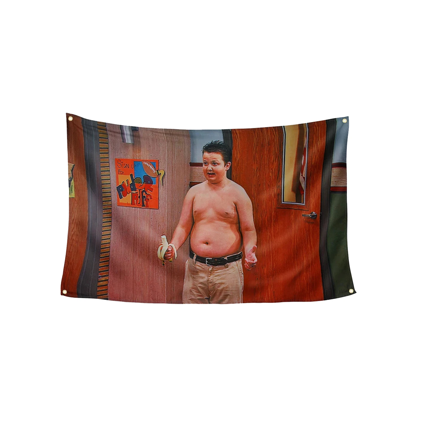 

Shirtless Guitar Flag for Man Cave, ICarly Banner, Tapestry, Fun Poster, Wall Flag for College Dorm Room Decor, 3x5ft