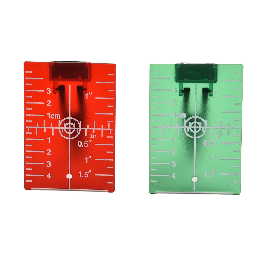 

1pc Plastic Lase Target Card Plate Green Red Lase Level With Bracket For Alignment Level Rotating Measurement All Red Beam Level
