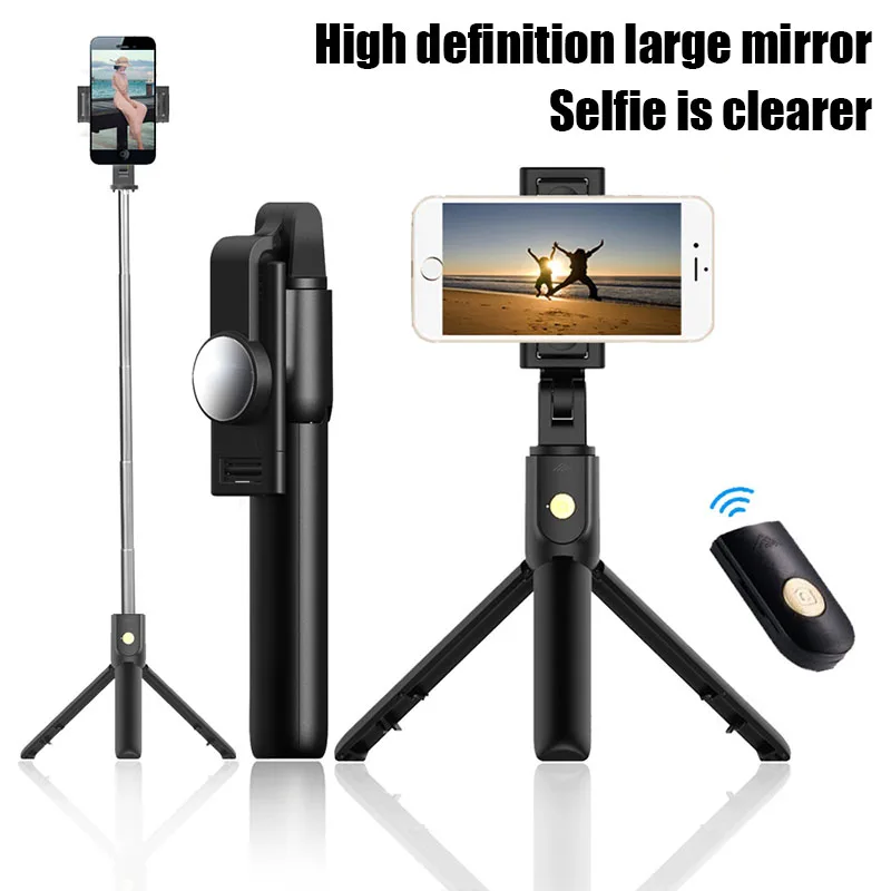 

K10 Bluetooth Wireless Selfie Stick Tripod Extendable Monopod with Phone Holder Clip For IOS Android Mobile Phone Selfstick