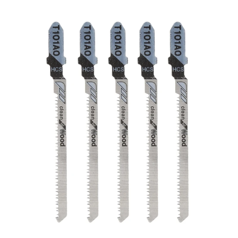 

5 Pcs T101AO HCS T-Shank Jigsaw Blades Cutting Tool Kits for wood Plastic