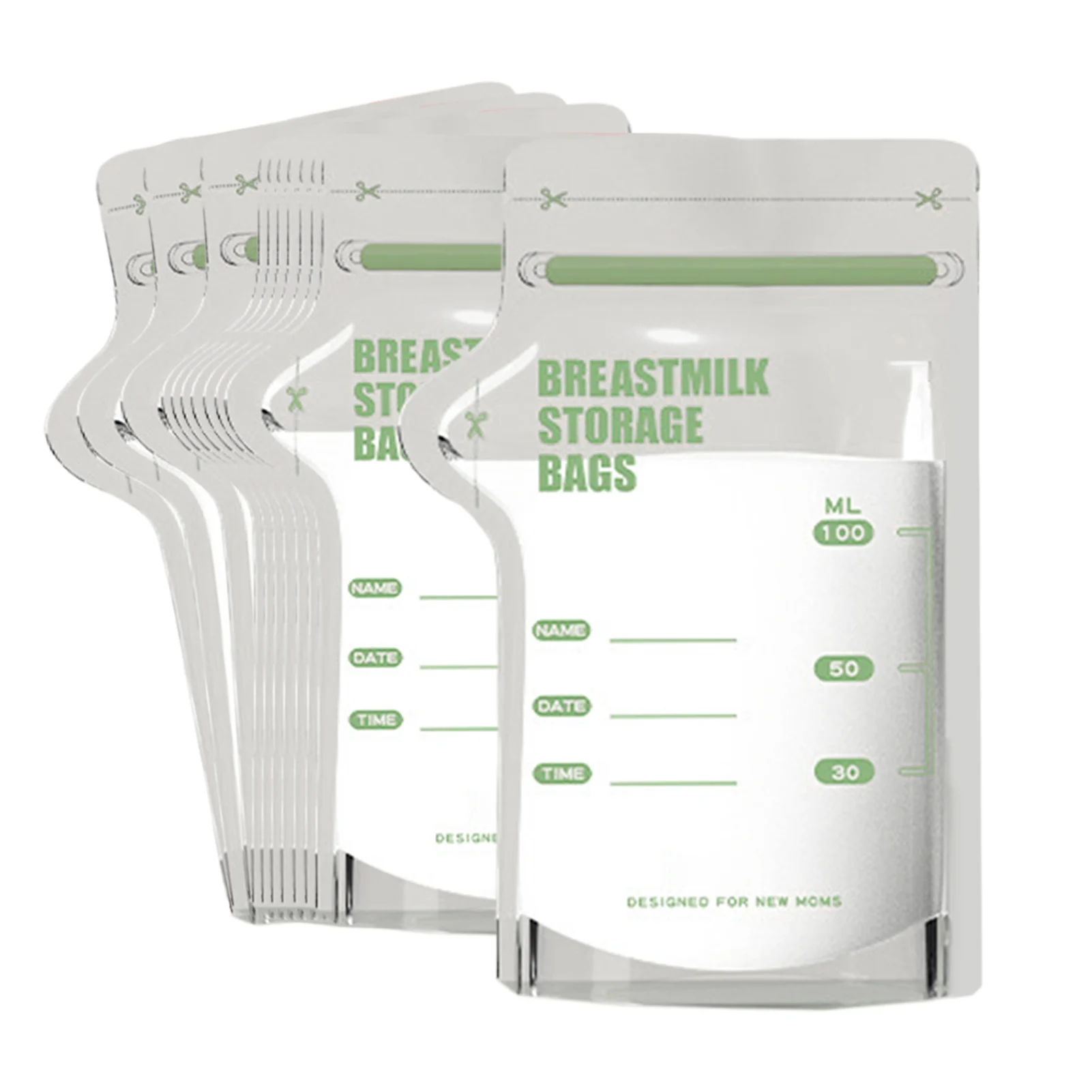 

Breast Milk Storing Containers7 Oz Breast Milk Storage Ready to Use Easy Pour Spout Double Seal Pre-Sterilized BPA Free Write-On