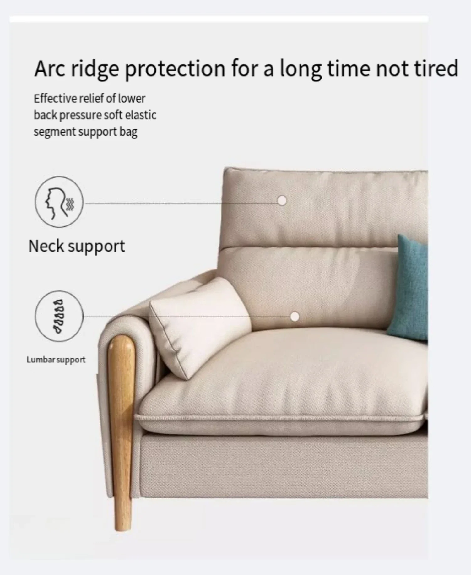 Скандинавский тканевый диван из цельного дерева небольшая квартира простая