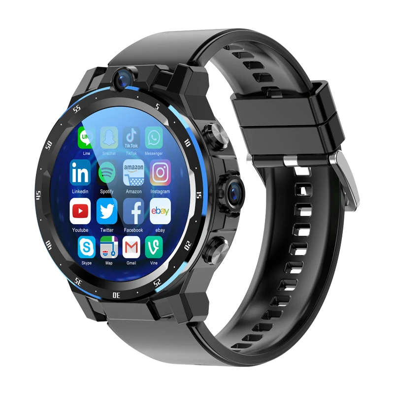 

2023 Ajeger Smart Watch Men GPS 4G Net WIFI SIM Dual HD Camera Sports Smartwatch Phone Android 10 860 mAh 6GB+128GB APP Download