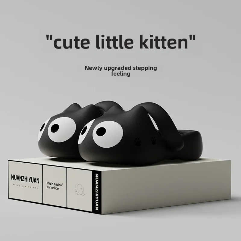 Очаровательные пляжные сандалии с принтом котят Женские Летние слипоны из ЭВА