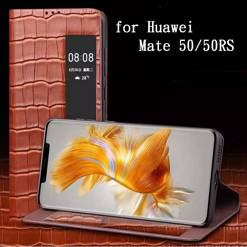 Чехол для смартфона Huawei Mate 50/50RS Carcasa из натуральной кожи складной чехол Mate40RS сумка