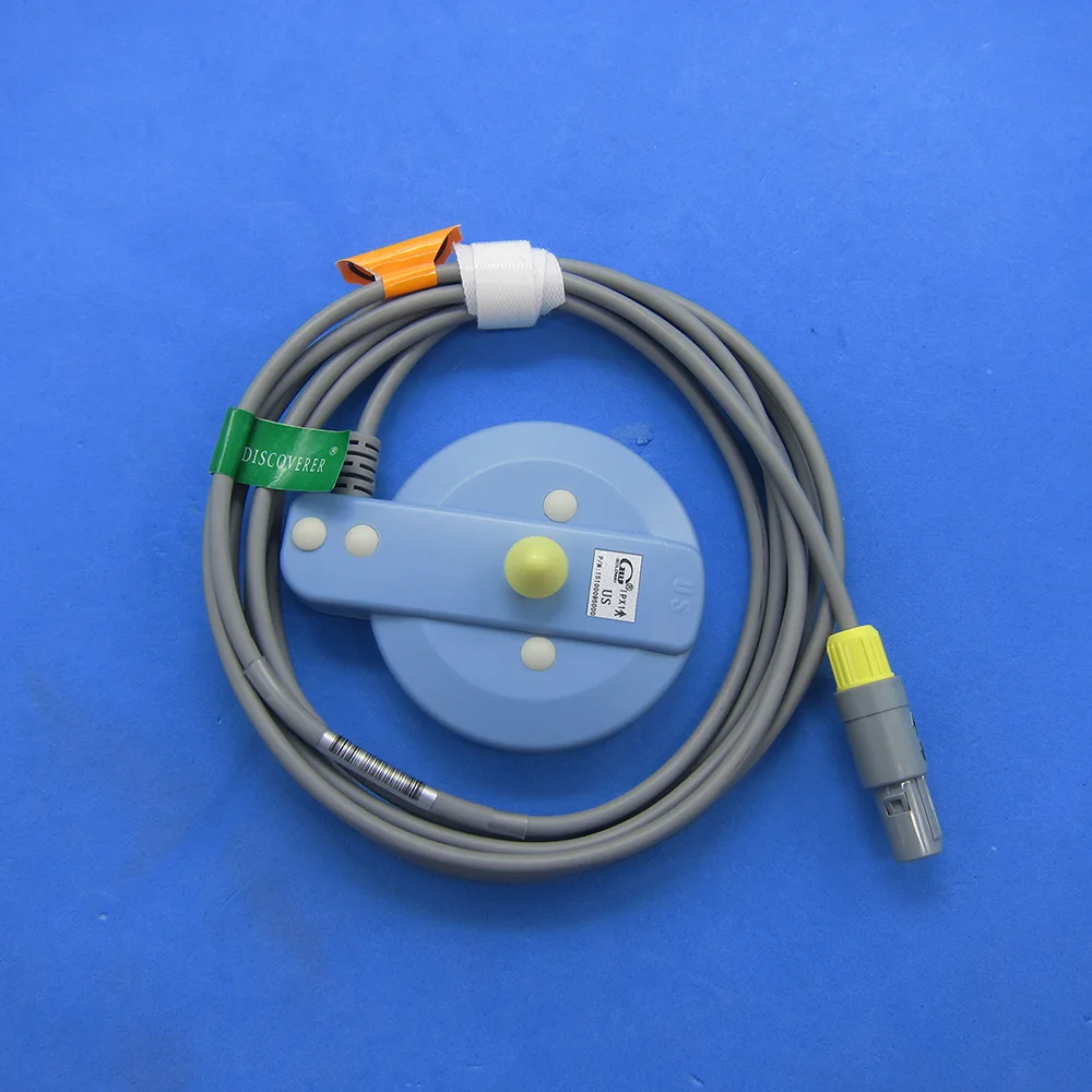Фото Совместим с unicare MCF-21B/21G, многоразовым ультразвуковым преобразователем медицинского плода, датчиком US FHR, для медицинского монитора плода №5