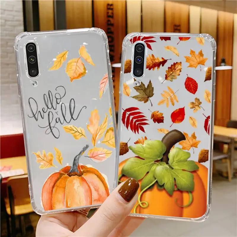 

Pumpkin Autumn fall leaf Phone Case Transparent for Huawei P20 P30 P40 10 20 lite pro P smart 2019 honor 9x 8x 10i 20i