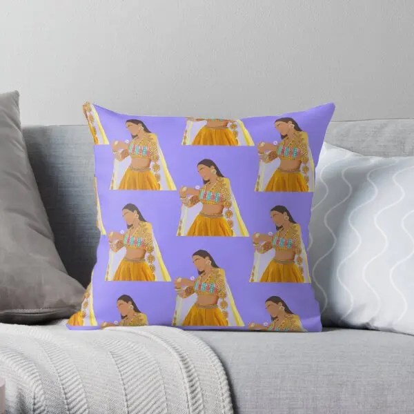 

Queen In Yellow Printing Throw Pillow Cover Decor Home Throw Soft Square Cushion Bed Wedding Anime Fashion Pillows not include
