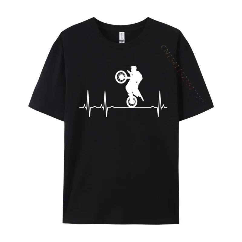 Dirt Bike Heartbeat Funny Ekg Motocross Race Riders Men Party Casual Tees For Newest April Fool Day Cotton T Shirts