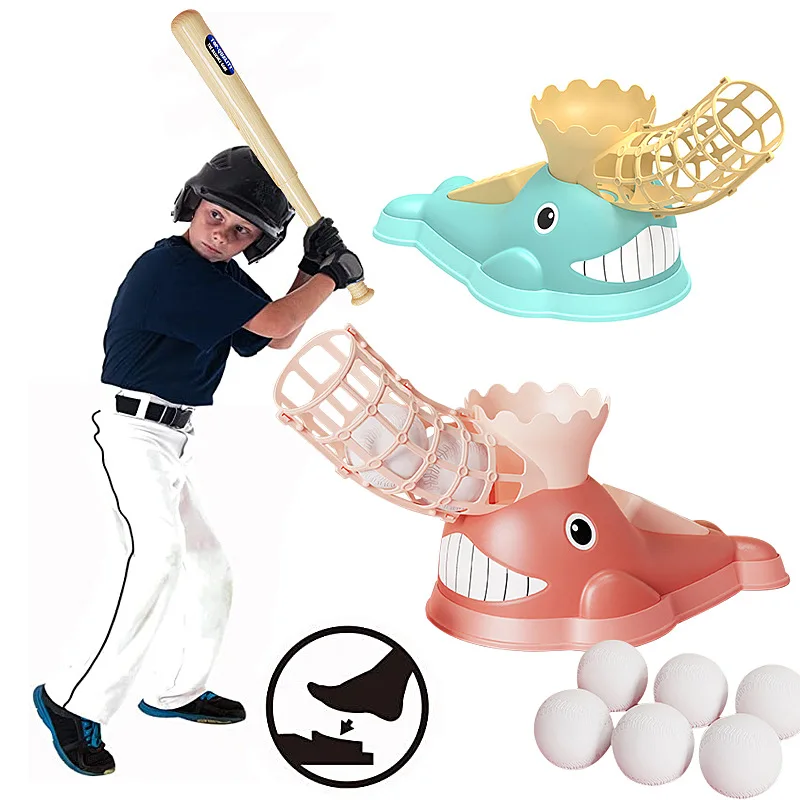 

Kids Baseball Trainer Outdoor Sports Baseball Automatic Launch Device Fun Game Catapult Parent-child Interactive Toy Set Gift